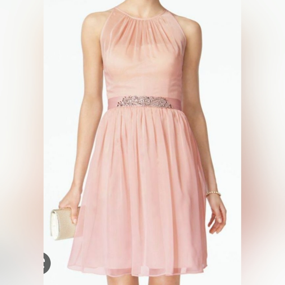 EUC Adrianna Papell Chiffon Halter Dress